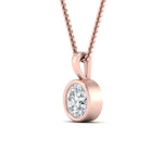 Load image into Gallery viewer, Round Lab Diamond Bezel Solitaire Pendant For Women
