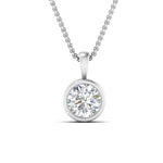 Load image into Gallery viewer, Round Lab Diamond Bezel Solitaire Pendant For Women
