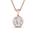 Load image into Gallery viewer, Round Lab Diamond Bezel Solitaire Pendant For Women
