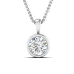 Load image into Gallery viewer, Round Lab Diamond Bezel Solitaire Pendant For Women

