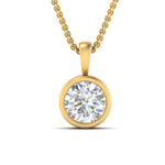 Load image into Gallery viewer, Round Lab Diamond Bezel Solitaire Pendant For Women
