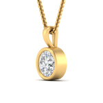 Load image into Gallery viewer, Round Lab Diamond Bezel Solitaire Pendant For Women
