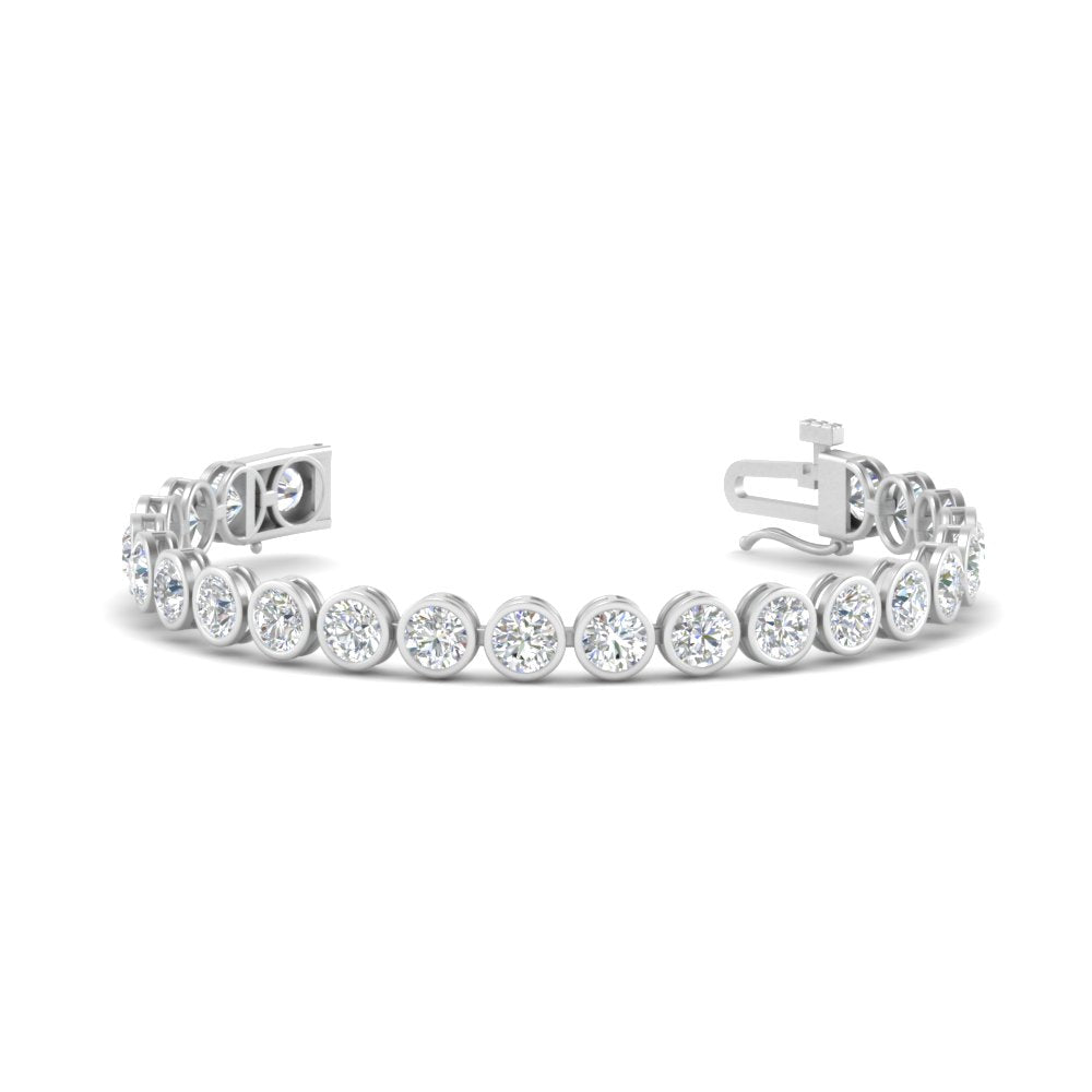 Round Lab Diamond Bezel Set Tennis Bracelet