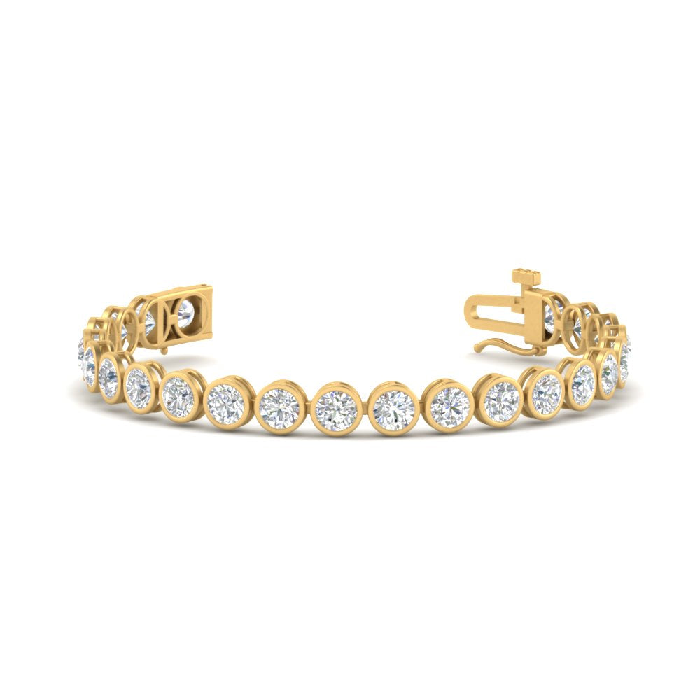 Round Lab Diamond Bezel Set Tennis Bracelet