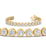 Load image into Gallery viewer, Round Lab Diamond Bezel Set Tennis Bracelet
