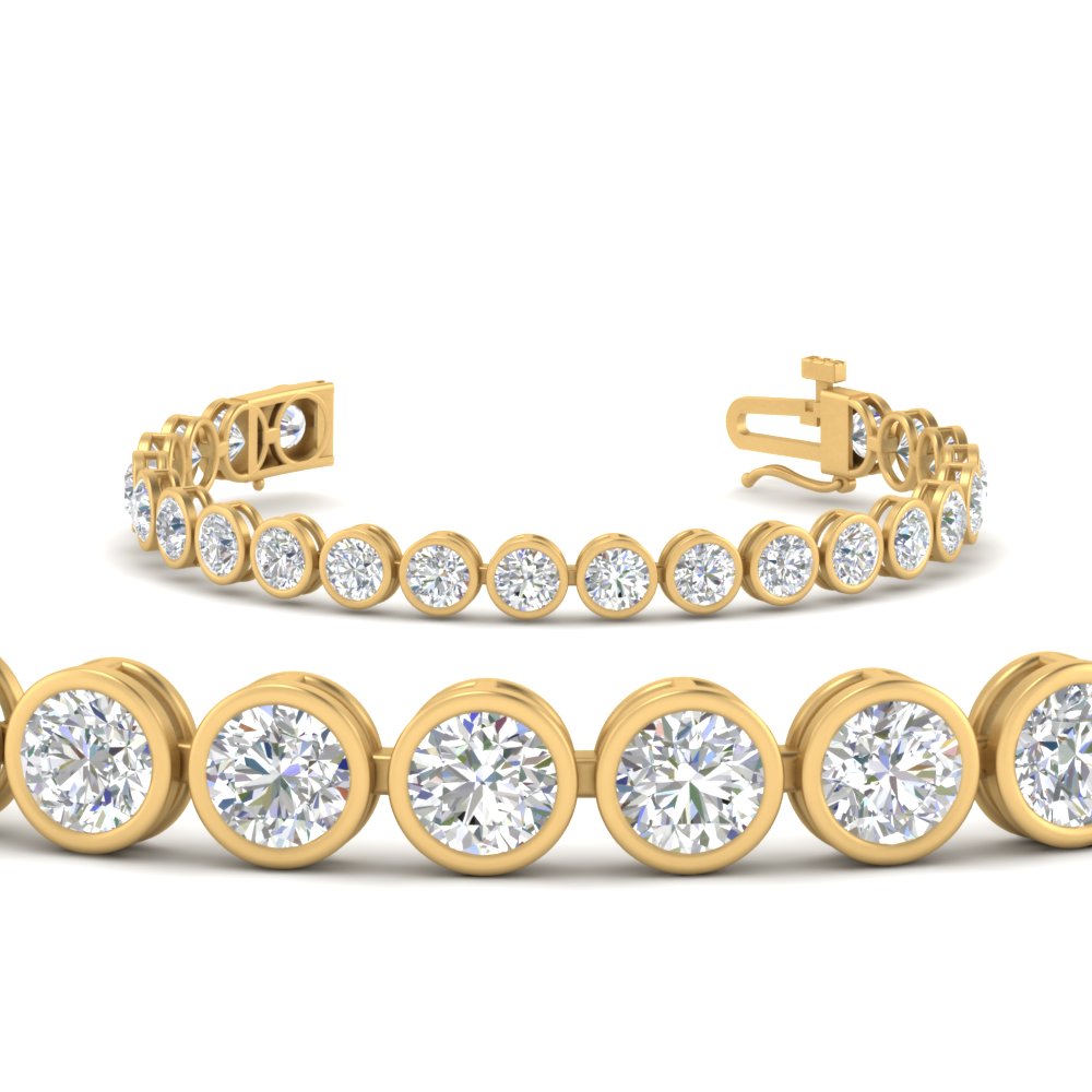 Round Lab Diamond Bezel Set Tennis Bracelet