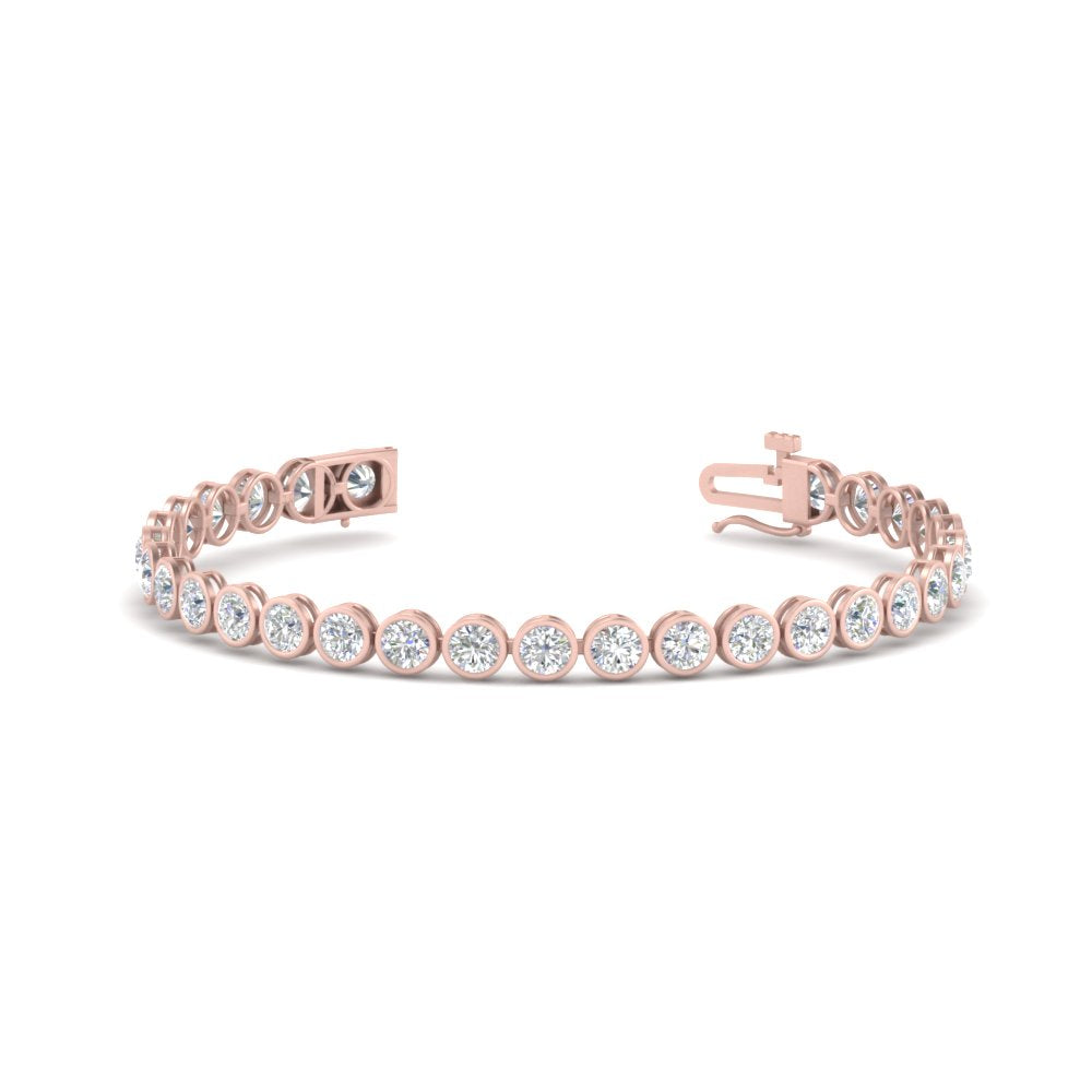 Round Lab Diamond Bezel Set Tennis Bracelet