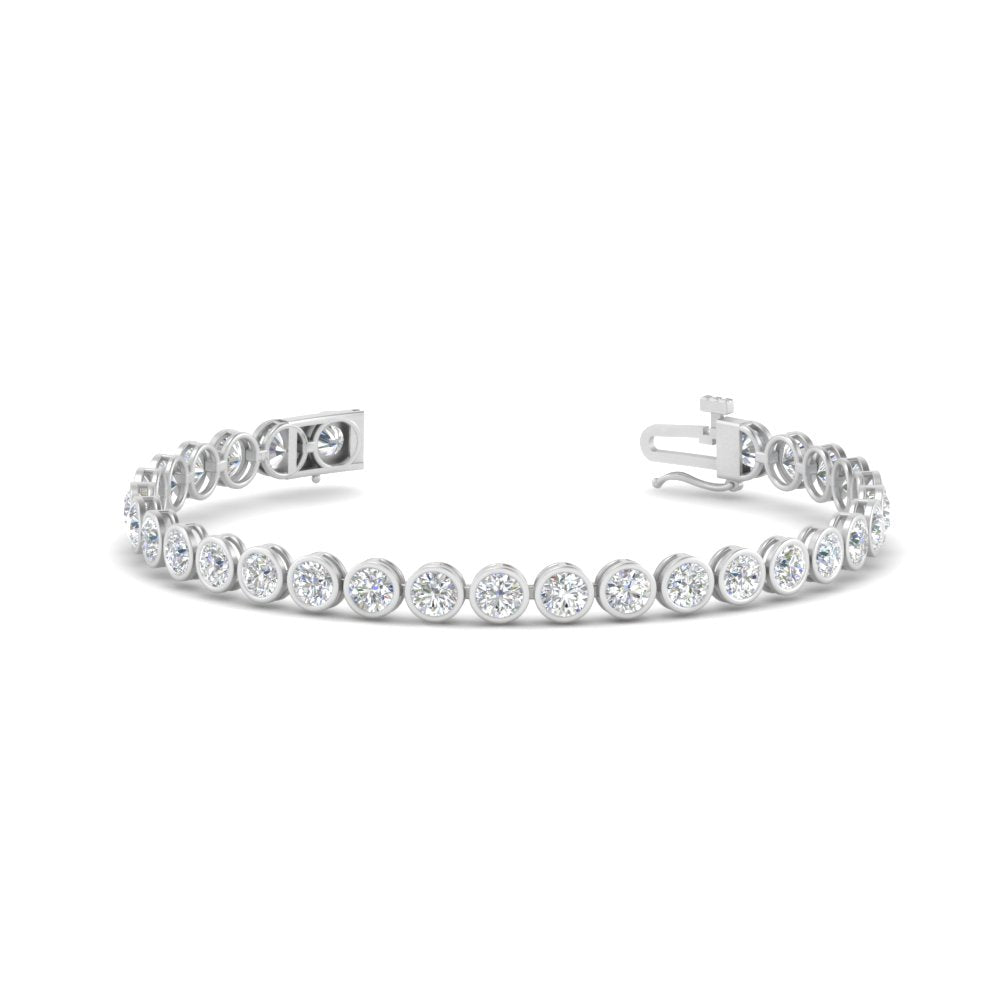 Round Lab Diamond Bezel Set Tennis Bracelet