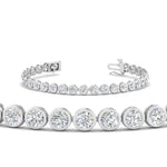 Load image into Gallery viewer, Round Lab Diamond Bezel Set Tennis Bracelet
