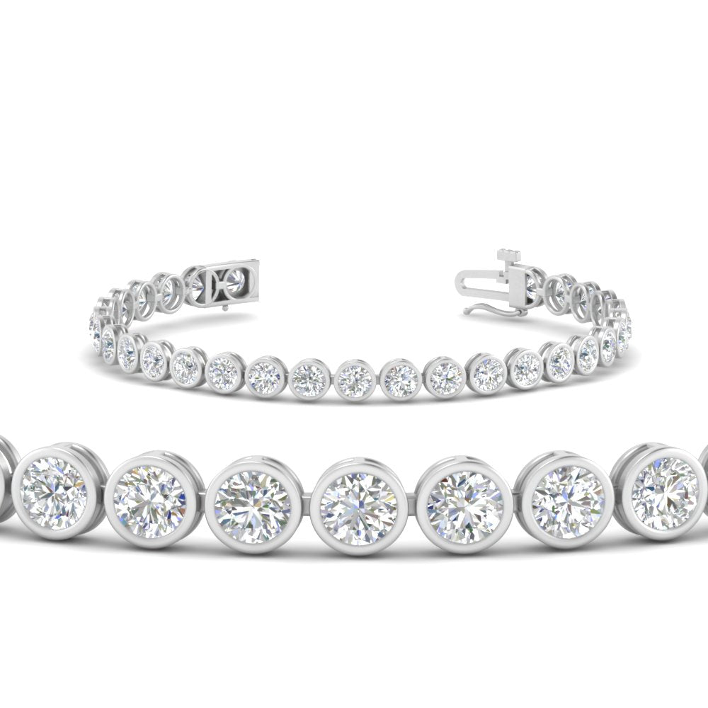 Round Lab Diamond Bezel Set Tennis Bracelet