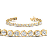 Load image into Gallery viewer, Round Lab Diamond Bezel Set Tennis Bracelet
