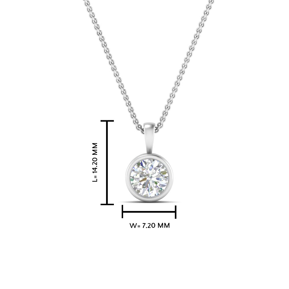 0.25 Ctw To 5 Ctw Round Lab Diamond Bezel Solitaire Pendant For Women 14K Gold
