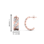 Load image into Gallery viewer, 1/4 Carat Round Cut Lab Diamond Cuban Link Hoop Earrings 14K Gold
