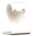 Load image into Gallery viewer, 1/4 Carat Round Cut Lab Diamond Cuban Link Hoop Earrings 14K Gold
