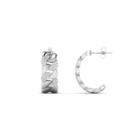 Load image into Gallery viewer, 1/4 Carat Round Cut Lab Diamond Cuban Link Women Hoop Earrings 14K Gold
