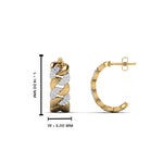 Load image into Gallery viewer, 1/4 Carat Round Cut Lab Diamond Cuban Link Hoop Earrings 14K Gold
