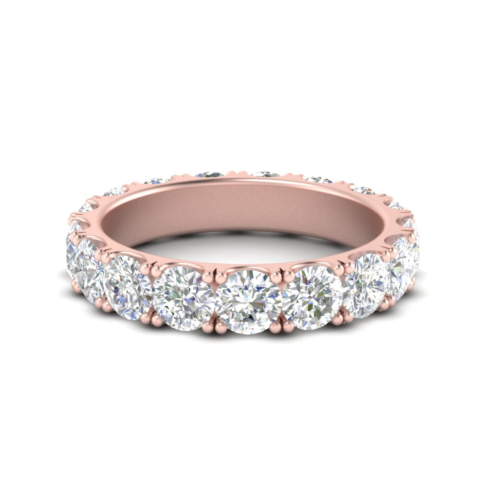 0.25 - 5 Carat Round Cut Lab Grown Eternity Wedding Band For Women 14k Gold