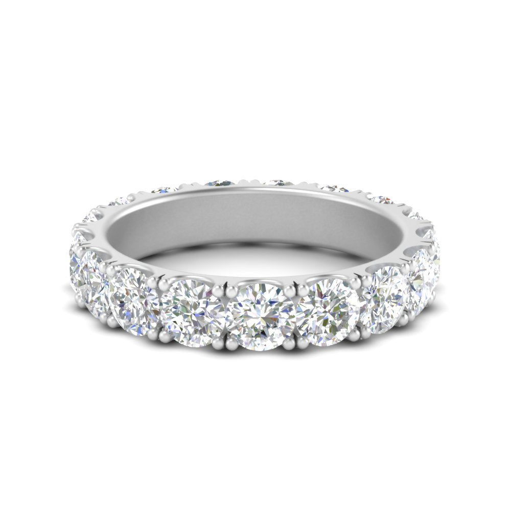 0.25 - 5 Carat Round Cut Lab Grown Eternity Wedding Band For Women 14k Gold