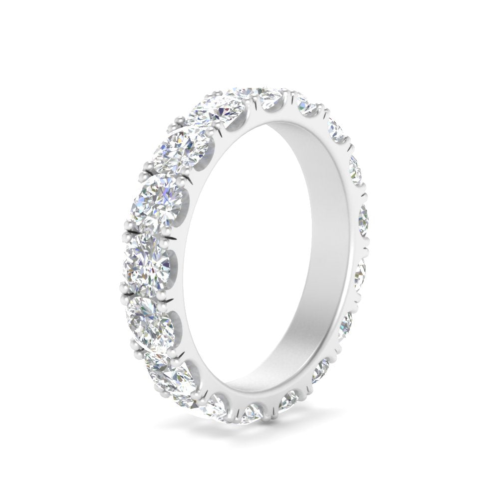 0.25 - 5 Carat Round Cut Lab Grown Eternity Wedding Band For Women 14k Gold