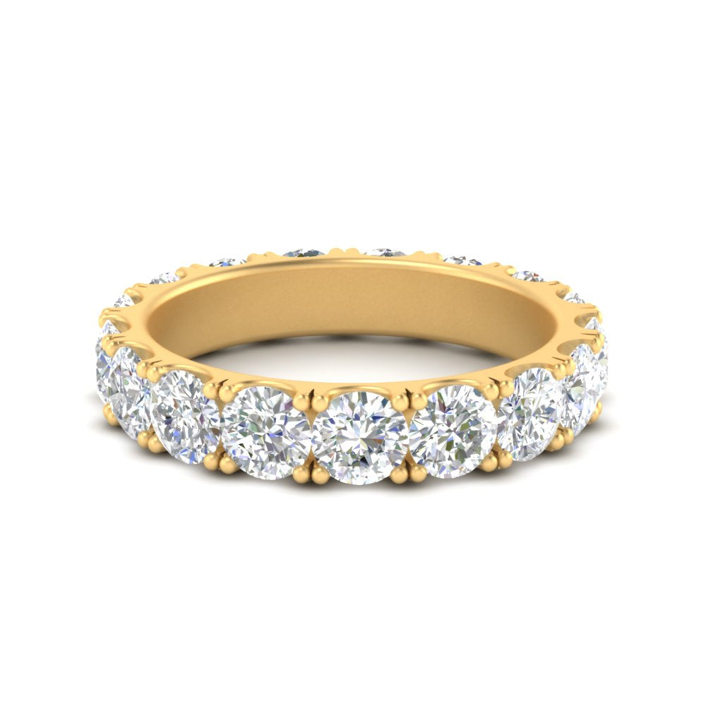 0.25 - 5 Carat Round Cut Lab Grown Eternity Wedding Band For Women 14k Gold