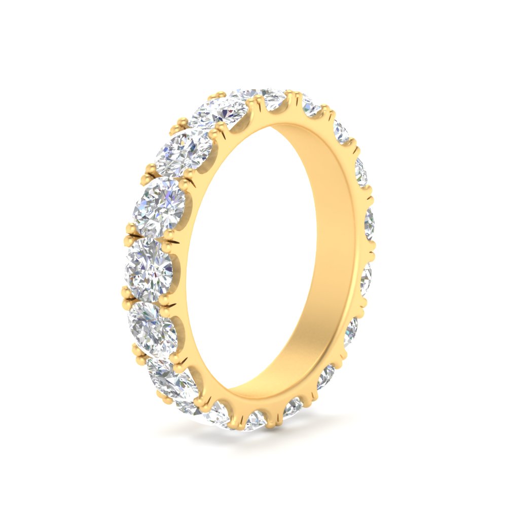 0.25 - 5 Carat Round Cut Lab Grown Eternity Wedding Band For Women 14k Gold
