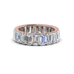 Load image into Gallery viewer, Emerald Cut Lab Diamond Eternity Ring 14K Gold
