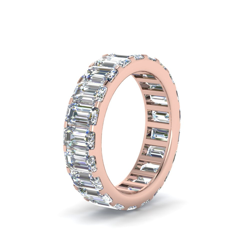 Emerald Cut Lab Diamond Eternity Ring 14K Gold