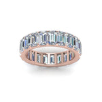 Load image into Gallery viewer, Emerald Cut Lab Diamond Eternity Ring 14K Gold
