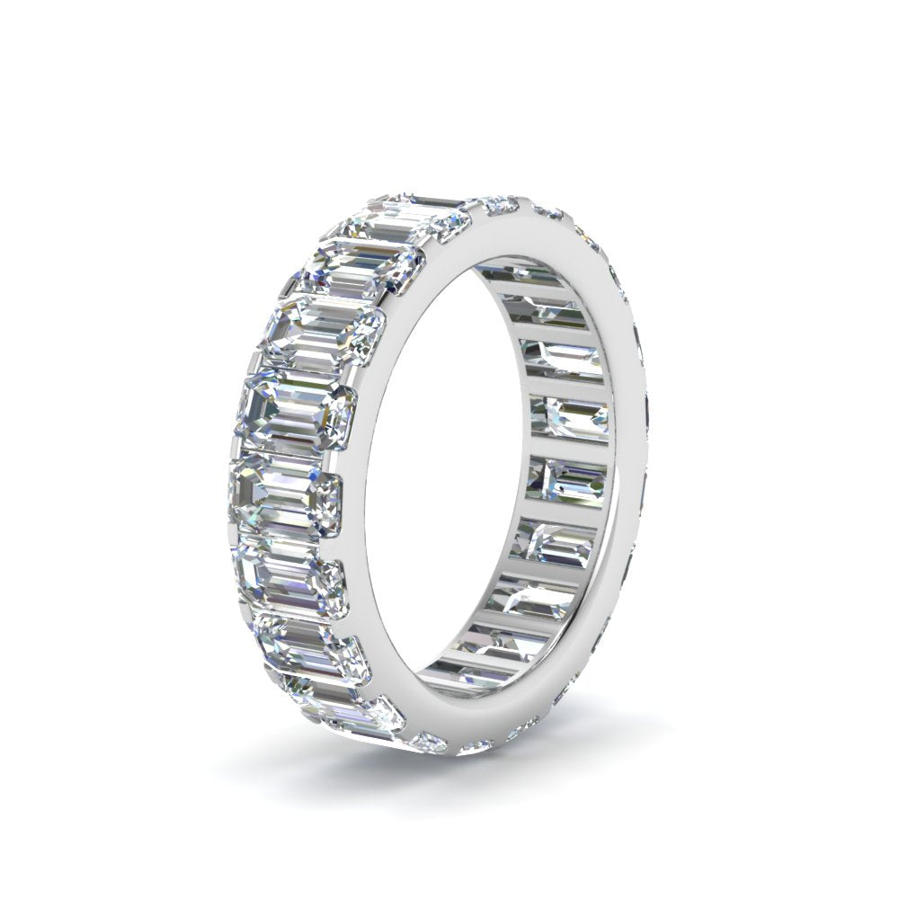 Emerald Cut Lab Diamond Eternity Ring 14K Gold