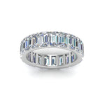 Load image into Gallery viewer, Emerald Cut Lab Diamond Eternity Ring 14K Gold
