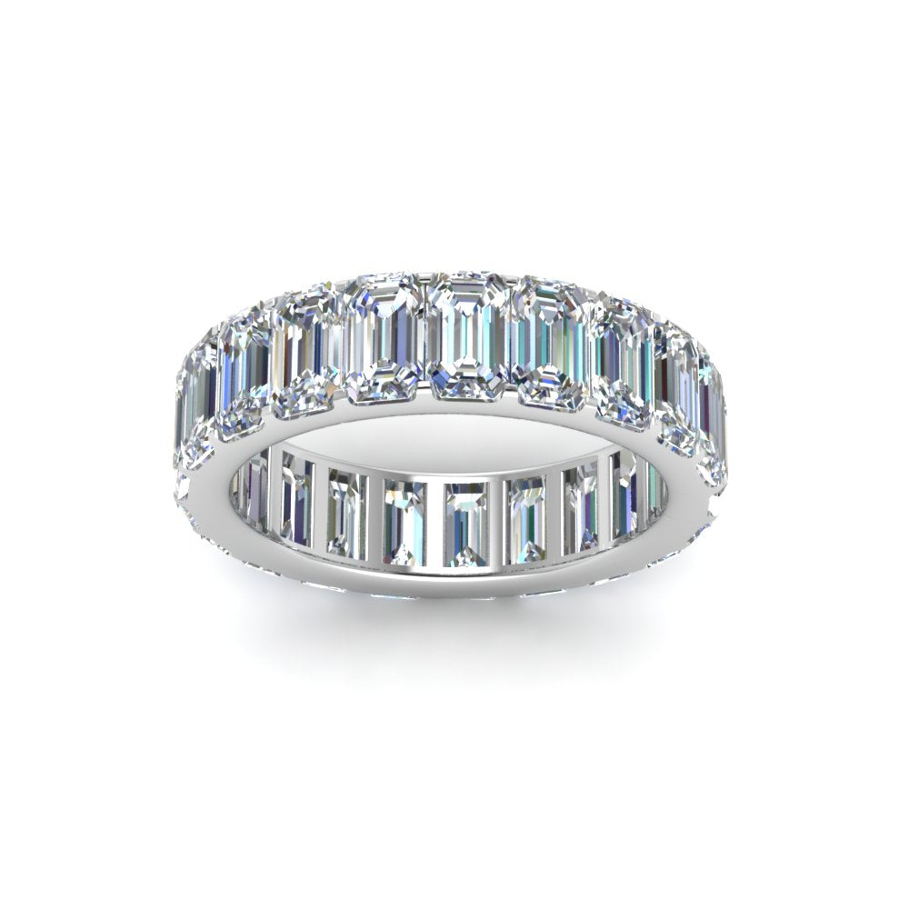 Emerald Cut Lab Diamond Eternity Ring 14K Gold