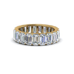 Load image into Gallery viewer, Emerald Cut Lab Diamond Eternity Ring 14K Gold
