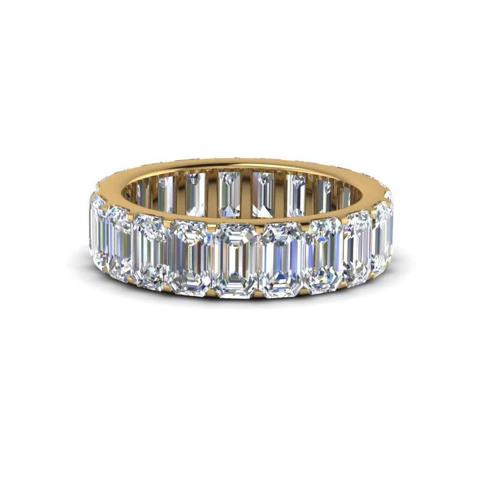 Emerald Cut Lab Diamond Eternity Ring 14K Gold
