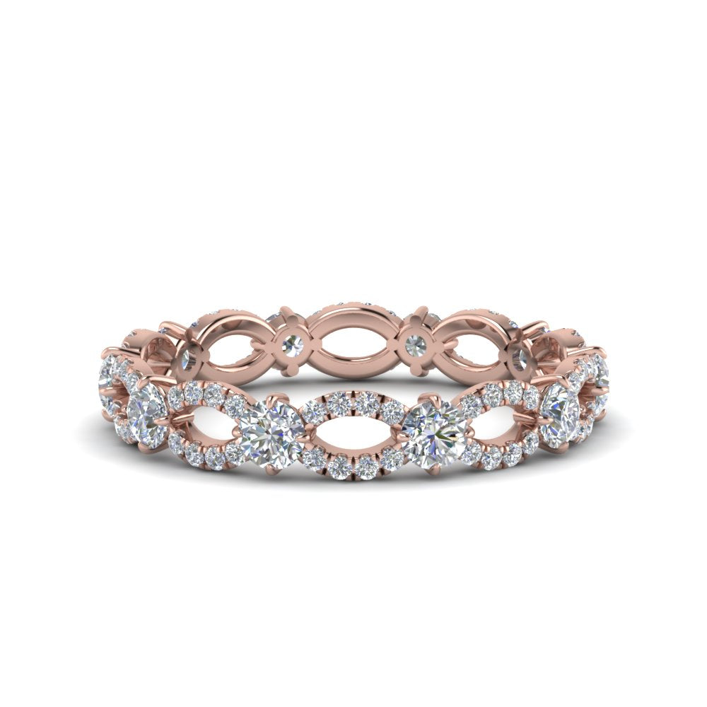 1.50 Ctw Lab Grown Diamond Eternity Ring For Womens In 14K Rose Gold | Cuts & Carat