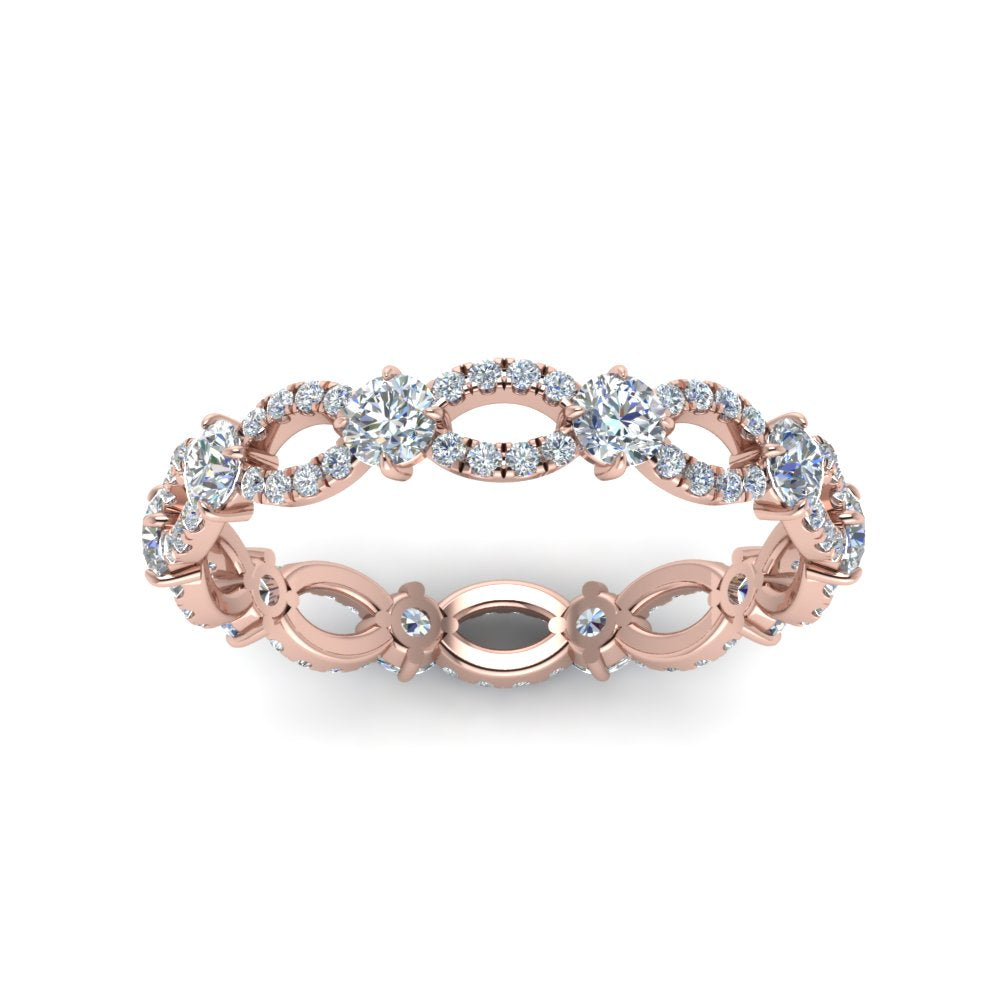 1.50 Ctw Lab Grown Diamond Eternity Ring For Womens In 14K Rose Gold | Cuts & Carat