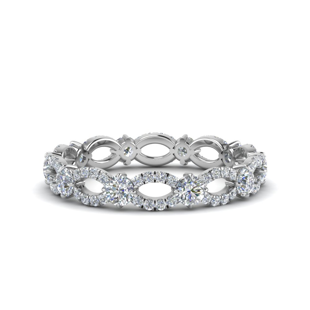 1.50 Ctw Lab Grown Diamond Eternity Ring For Womens In 14K White Gold | Cuts & Carat