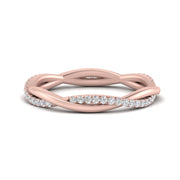 Eternity Lab Diamond  Wedding Twisted Band For Women In 14K Rose Gold | Cuts & Carat