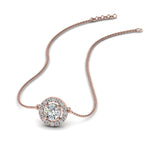 Load image into Gallery viewer, 0.50 Ctw Lab Diamond Halo Pendant Necklace For Women
