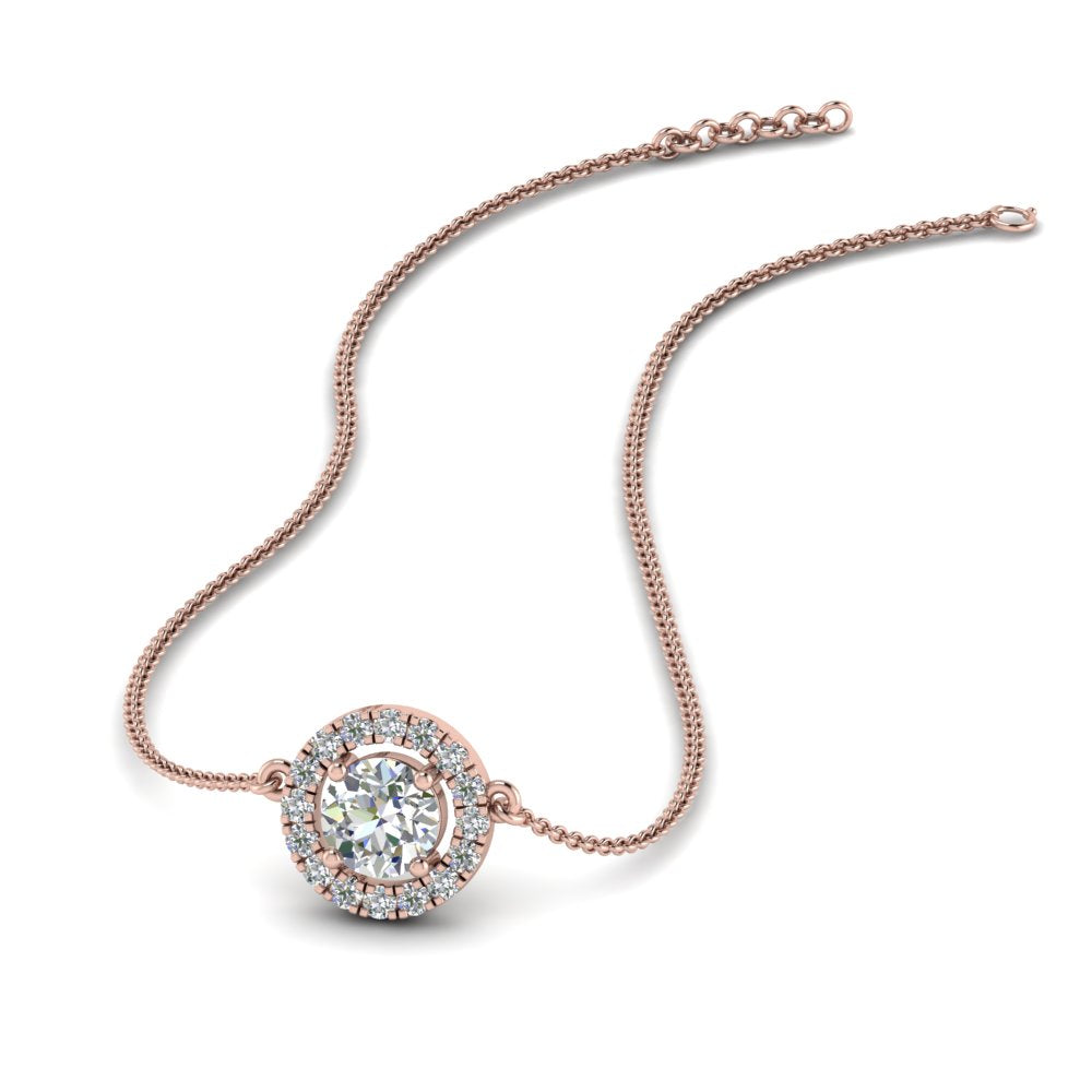 0.50 Ctw Lab Diamond Halo Pendant Necklace For Women