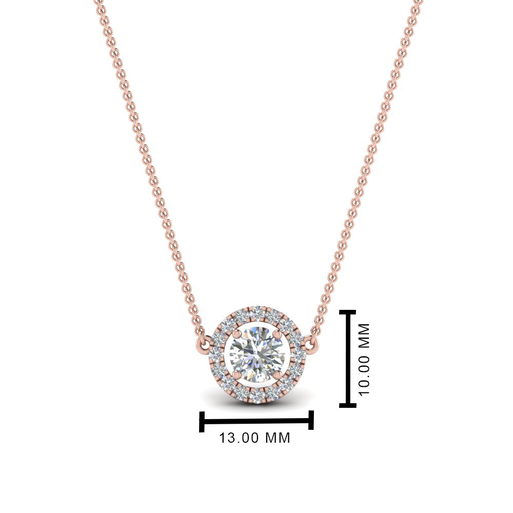 0.50 Ctw Lab Diamond Halo Pendant Necklace For Women