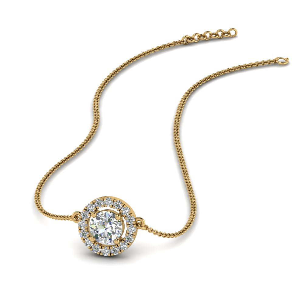 0.50 Ctw Lab Diamond Halo Pendant Necklace For Women