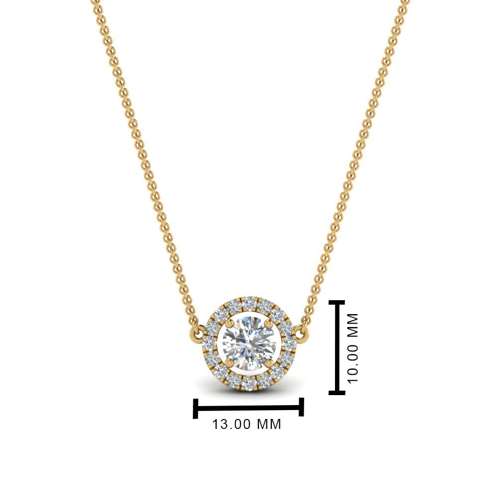 0.50 Ctw Lab Diamond Halo Pendant Necklace For Women