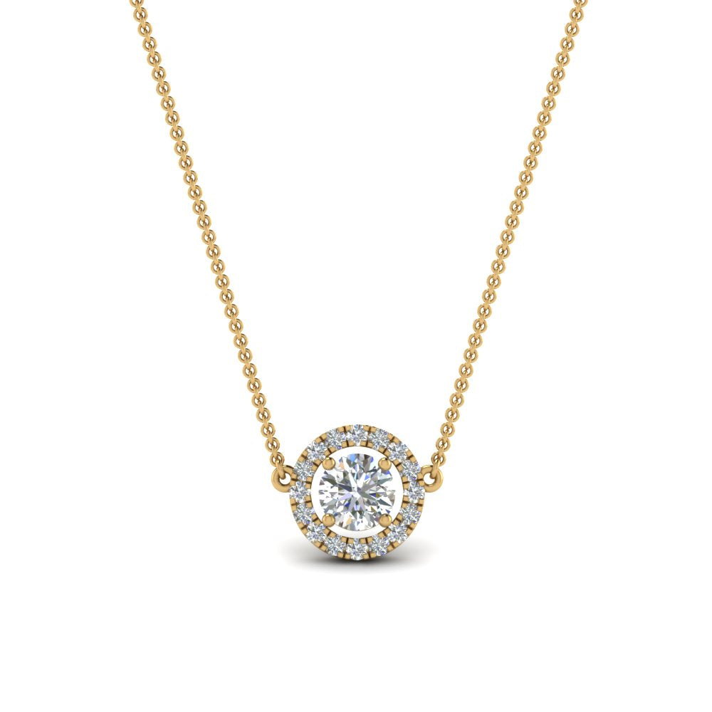 0.50 Ctw Lab Diamond Halo Pendant Necklace For Women