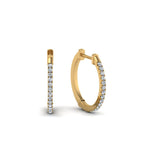 Load image into Gallery viewer, Round Cut Lab Diamond Huggie Earring for Women In 14K Yellow Gold | Cuts &amp; Carat
