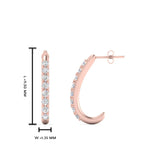 Load image into Gallery viewer, 1/5 Carat Round Cut Lab Diamond J Hoop Small Earring 14K Gold
