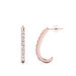 Load image into Gallery viewer, 1/5 Carat Round Cut Lab Diamond J Hoop Small Earring 14K Gold
