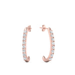 Load image into Gallery viewer, 1/5 Carat Round Cut Lab Diamond J Hoop Small Earring 14K Gold
