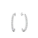 Load image into Gallery viewer, 1/5 Carat Round Cut Lab Diamond J Hoop Small Earring 14K Gold
