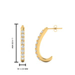 Load image into Gallery viewer, 1/5 Carat Round Cut Lab Diamond J Hoop Small Earring 14K Gold
