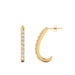 Load image into Gallery viewer, 1/5 Carat Round Cut Lab Diamond J Hoop Small Earring 14K Gold
